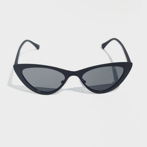 Black Metallic Frame Cat Eye Sunglasses