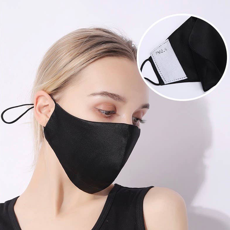100% Silk Face Mask with PM2.5 Filter Pocket